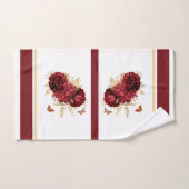 Rozen Red Gold Floral Butterfly Bad Handdoek (Handdoek)