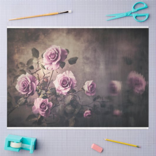 Rozen reflecties, etherische meer en bloemen tissuepapier (Craft)