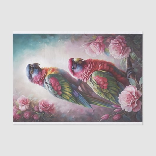 Rozen & regenbogen ontkoppeling tissuepapier (Voorkant)