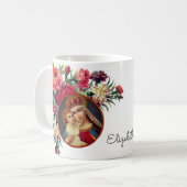 Rozen Religieuze Maagd Mary Jesus Memorare Prayer Koffiemok (Voorkant links)