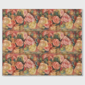 Rozen - Renoir Impressionist Paint Cadeaupapier (Vlak)