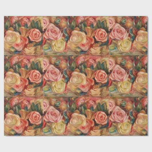 Rozen - Renoir Impressionist Paint Cadeaupapier (Vlak)