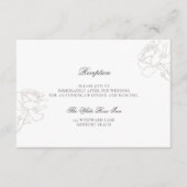 Rozen Rijk Ivoor Zwart Stropdas bruiloft receptie Informatiekaartje (Voorkant)