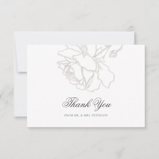 Rozen Rijk Ivoor Zwart Stropdas Formele Classic We Bedankkaart (Voorkant)