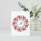 Rozen ring Gepersonaliseerd Monogram Initiaal Briefkaart (Staand voorkant)