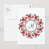 Rozen ring Gepersonaliseerd Monogram Initiaal Briefkaart (Voorkant / Achterkant)