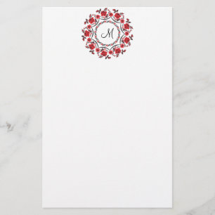 Rozen ring Gepersonaliseerd Monogram Initiaal Briefpapier