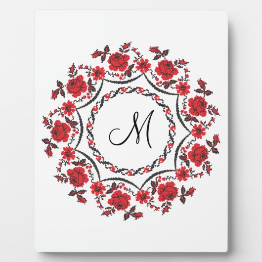 Rozen ring Gepersonaliseerd Monogram Initiaal Fotoplaat (Voorkant)