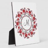 Rozen ring Gepersonaliseerd Monogram Initiaal Fotoplaat (Zijkant)