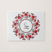 Rozen ring Gepersonaliseerd Monogram Initiaal Legpuzzel (Horizontaal)