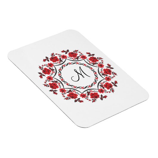 Rozen ring Gepersonaliseerd Monogram Initiaal Magneet (Rechterzijde)