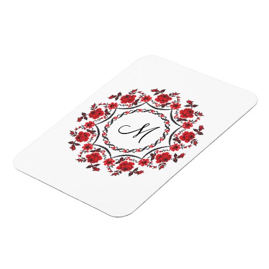 Rozen ring Gepersonaliseerd Monogram Initiaal Magneet (Linkerzijde)