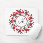 Rozen ring Gepersonaliseerd Monogram Initiaal Muismat (Met muis)