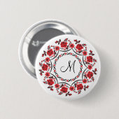 Rozen ring Gepersonaliseerd Monogram Initiaal Ronde Button 5,7 Cm (Voorkant /achterkant)