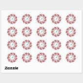 Rozen ring Gepersonaliseerd Monogram Initiaal Ronde Sticker (Vel)