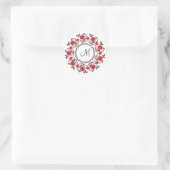 Rozen ring Gepersonaliseerd Monogram Initiaal Ronde Sticker (Tas)
