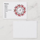 Rozen ring Gepersonaliseerd Monogram Initiaal Visitekaartje (Voorkant / Achterkant)