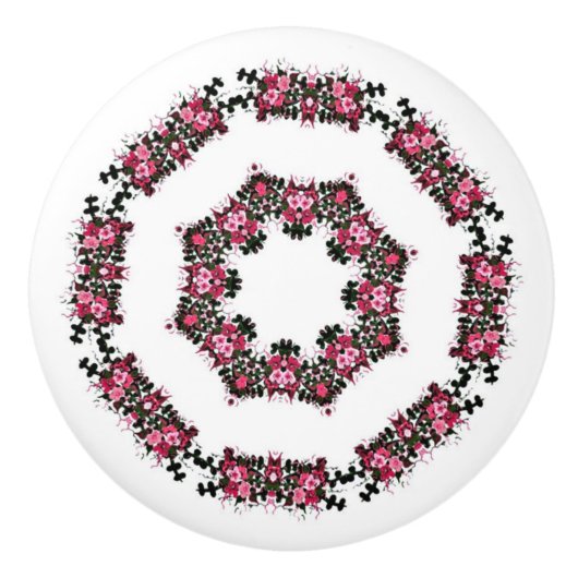 Rozen ringen keramische knop (Voorkant)