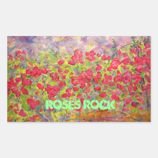 Rozen Rock Rechthoekige Sticker (Voorkant)