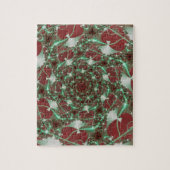 Rozen | Rode en groene fractaalkunst Legpuzzel (Verticaal)