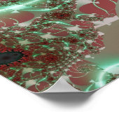 Rozen | Rode en groene fractaalkunst Poster (Hoek)