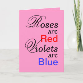 Rozen Rode Violets Blauwe Valentijn Gedicht Feestdagen Kaart