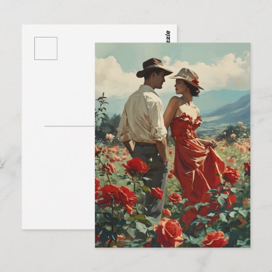  Rozen Romance Briefkaart (Voorkant / Achterkant)