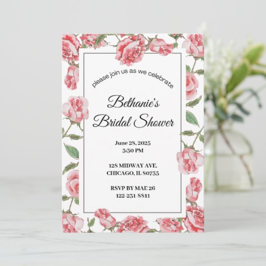 Rozen & Romance: een Vrijgezellenfeest Kaart (Staand voorkant)