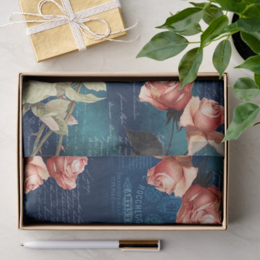  Rozen Romantic Dark Tissue Paper Tissuepapier (Geschenk)