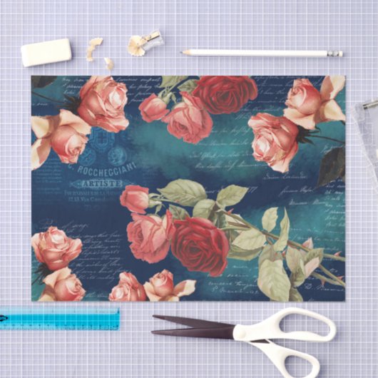  Rozen Romantic Dark Tissue Paper Tissuepapier (Craft)