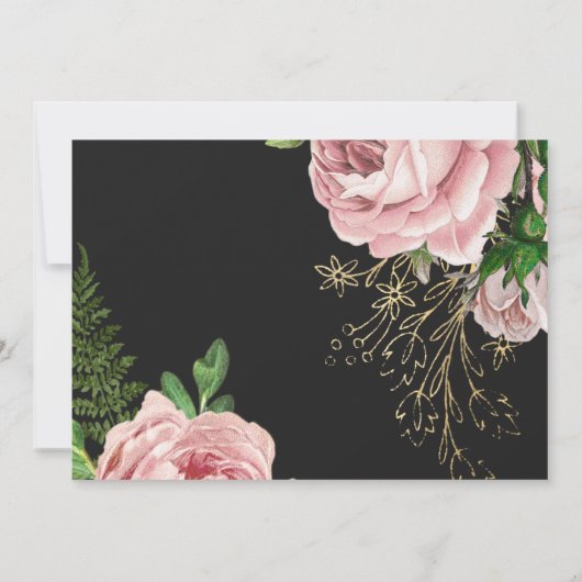  rozen romantische huwelijksuitnodiging kaart (Achterkant)