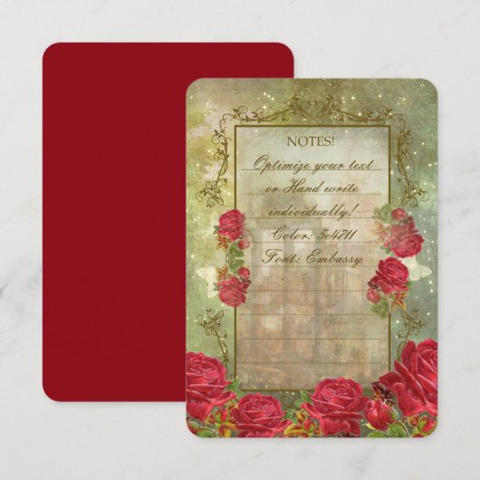 ROZEN ROME ~ KAART (Voorkant / Achterkant)