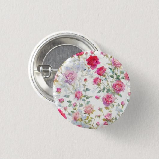 Rozen Ronde Button 3,2 Cm (Voorkant /achterkant)