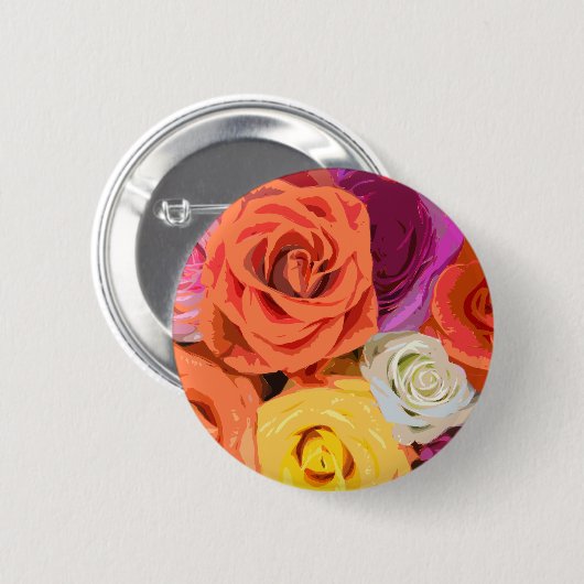 Rozen Ronde Button 5,7 Cm (Voorkant /achterkant)