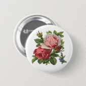  ROZEN RONDE BUTTON 5,7 CM (Voorkant /achterkant)