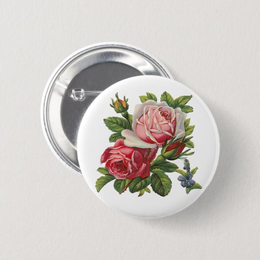  ROZEN RONDE BUTTON 5,7 CM (Voorkant /achterkant)