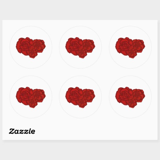 rozen ronde sticker (Vel)