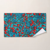 Rozen, rood en blauw bad handdoek (Handdoek)