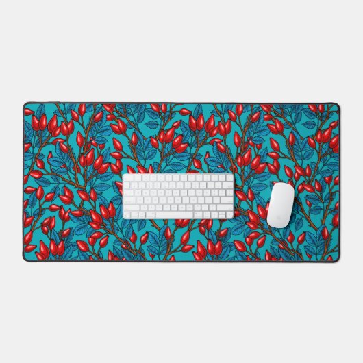Rozen, rood en blauw bureaumat (Keyboard & Muis)