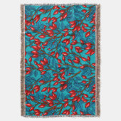 Rozen, rood en blauw deken (Voorkant Verticaal)