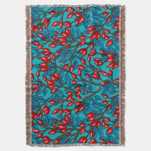 Rozen, rood en blauw deken (Voorkant Verticaal)