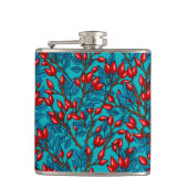 Rozen, rood en blauw heupfles (Voorkant)