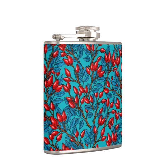 Rozen, rood en blauw heupfles (Rechts)