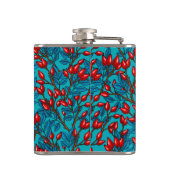 Rozen, rood en blauw heupfles (Achterkant)