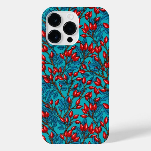 Rozen, rood en blauw iPhone hoesje (Achterkant)
