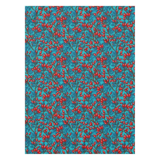 Rozen, rood en blauw tafelkleed (Voorkant)