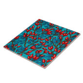 Rozen, rood en blauw tegeltje (Zijkant)