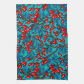 Rozen, rood en blauw theedoek (Verticaal)