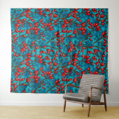 Rozen, rood en blauw wandkleed (In Situ (horizontaal))