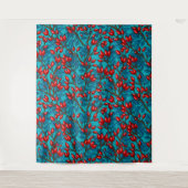 Rozen, rood en blauw wandkleed (Voorkant)